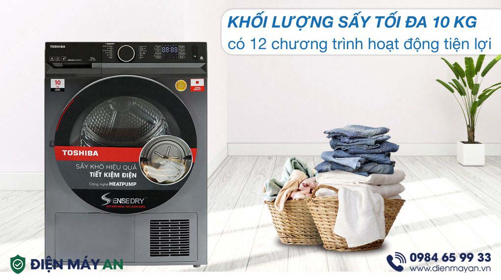 Máy Sấy Bơm Nhiệt Toshiba 10 Kg TD-BK110GHV(MK) - chương trình sấy